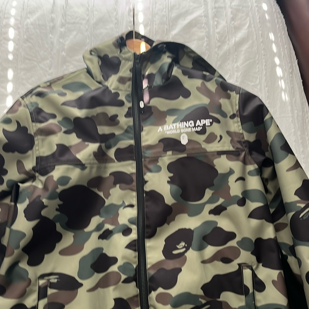 Bathing Ape world gone mad men’s camo jacket. Never worn.